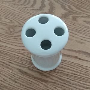 White ceramic toothbrush holder dishwasher safe
